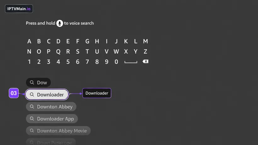 Searching for the Downloader app by AFTVnews on FireStick