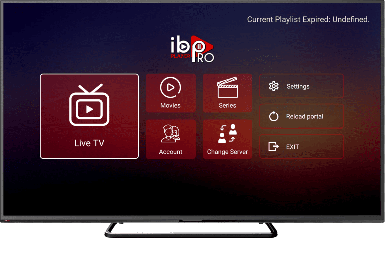 IBO Player Pro running on a TV with IPTVMain